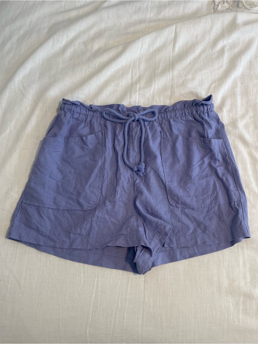 a new day Lavender Drawstring Linen-Blend Athletic Shorts